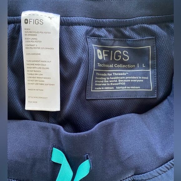 FIGS Yola FREEX Lined Scrub Pants High Waisted Women's Large blue / turquoise - Picture 4 of 7